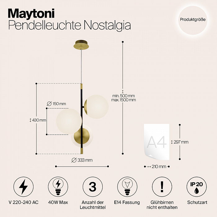 Светильник Maytoni MOD048PL-03G