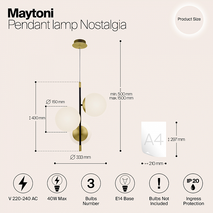 Светильник Maytoni MOD048PL-03G